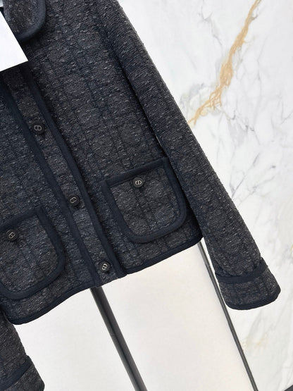 Dai Fei Teng plaid double pocket lapel jacket