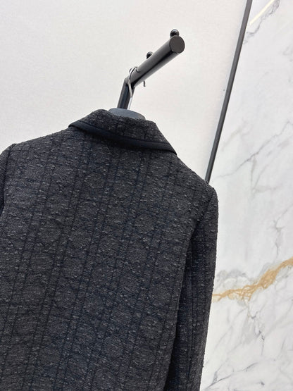 Dai Fei Teng plaid double pocket lapel jacket