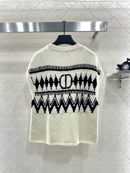 Jacquard knitted vest