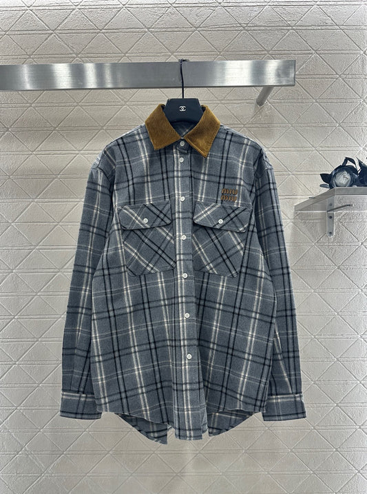 Pair plaid shirt