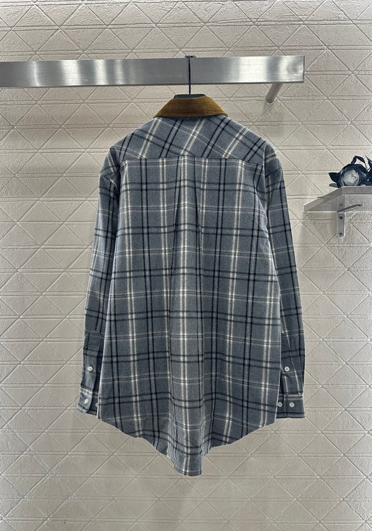 Pair plaid shirt
