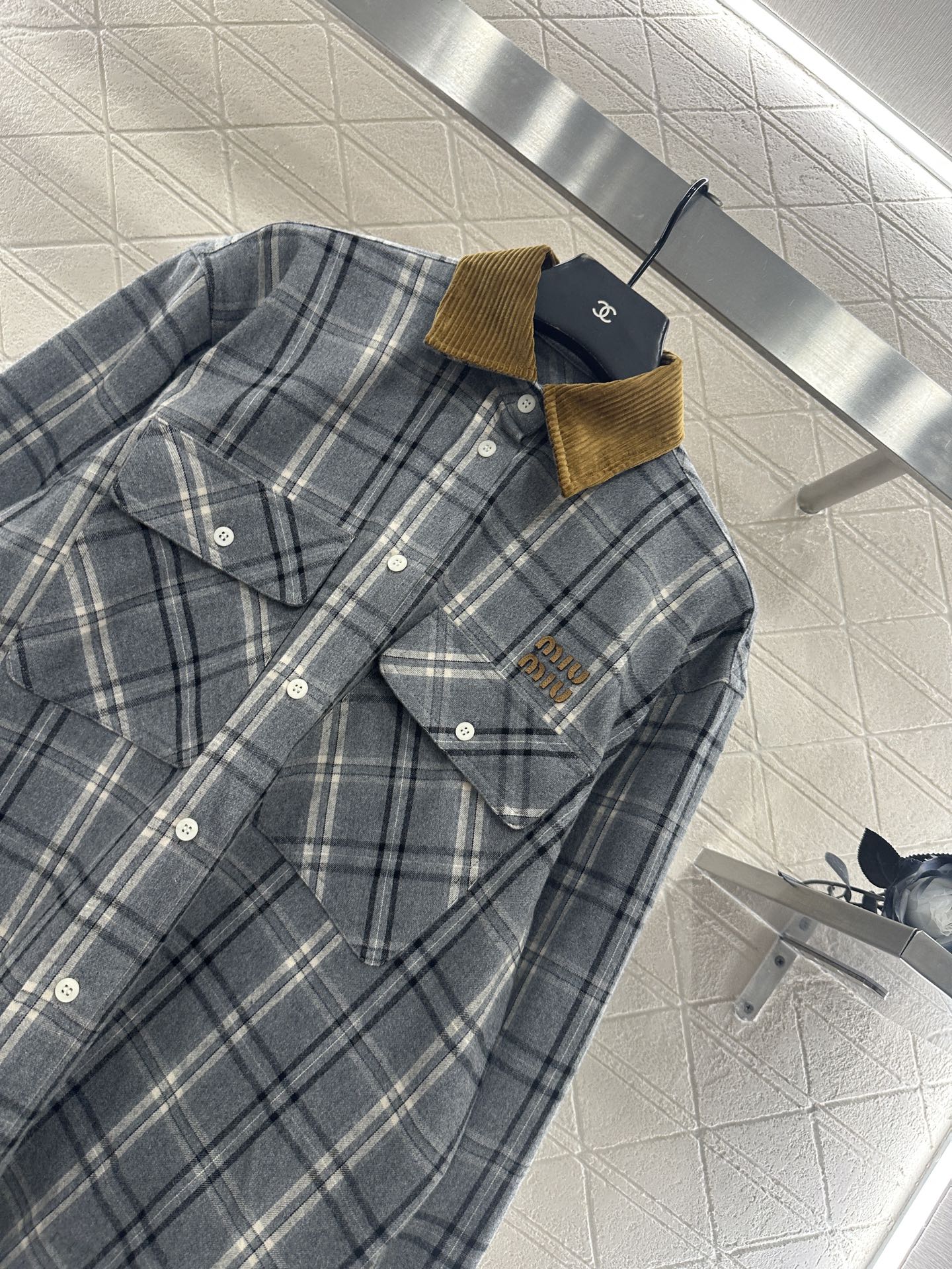 Pair plaid shirt
