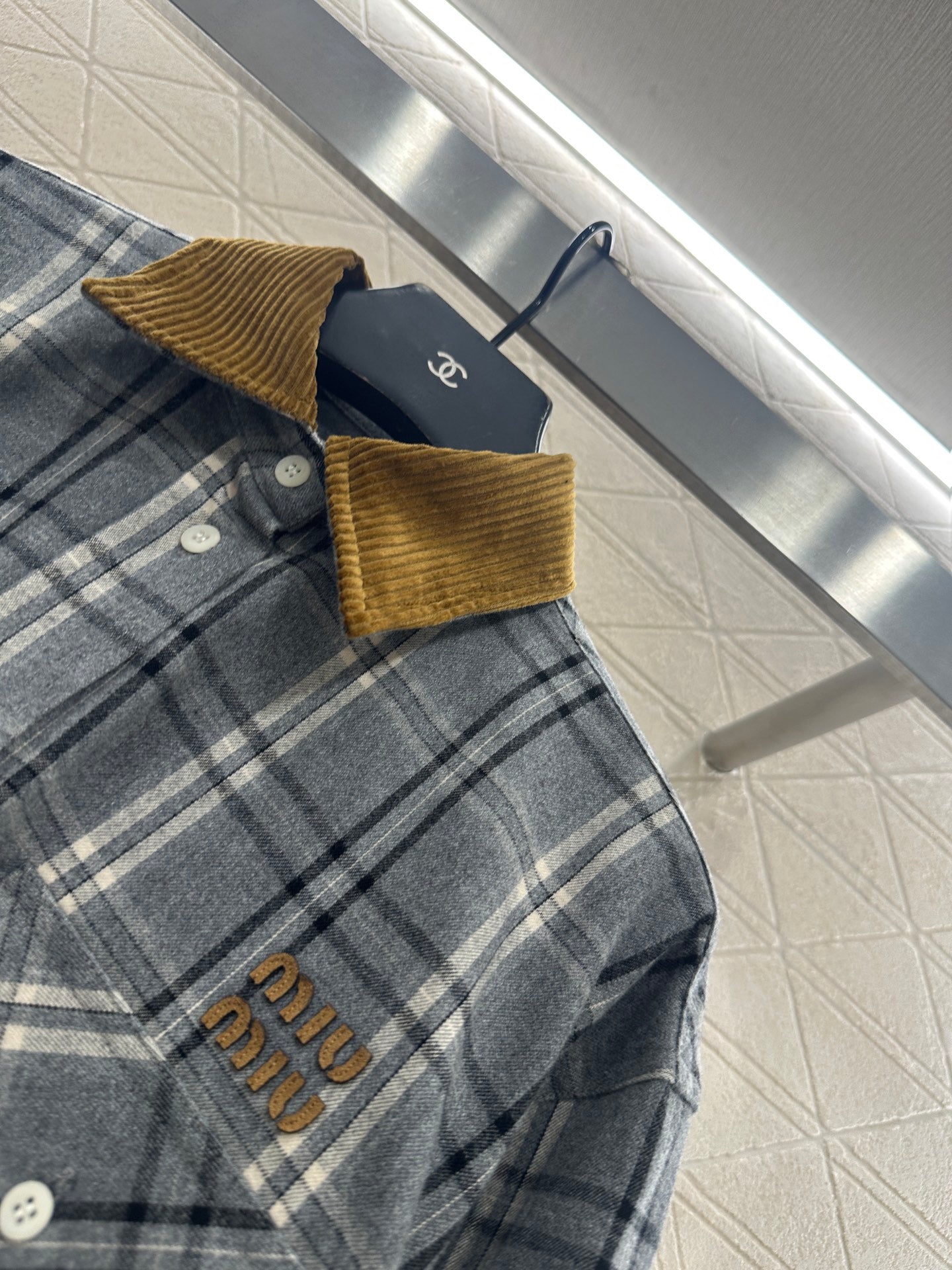 Pair plaid shirt