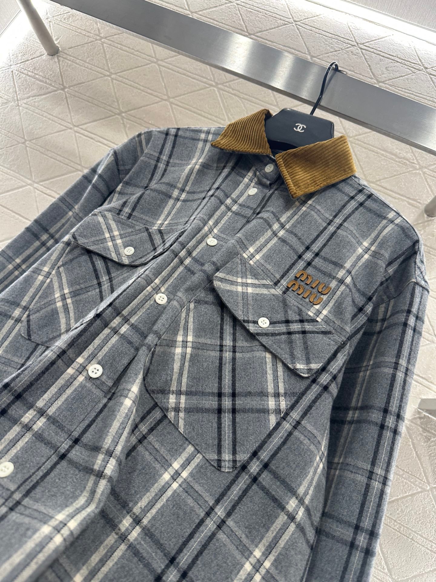 Pair plaid shirt