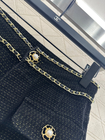 Belt Chain Wide Leg Pants