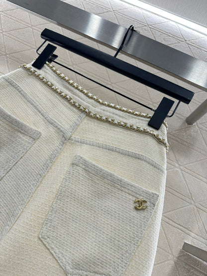 Belt Chain Wide Leg Pants