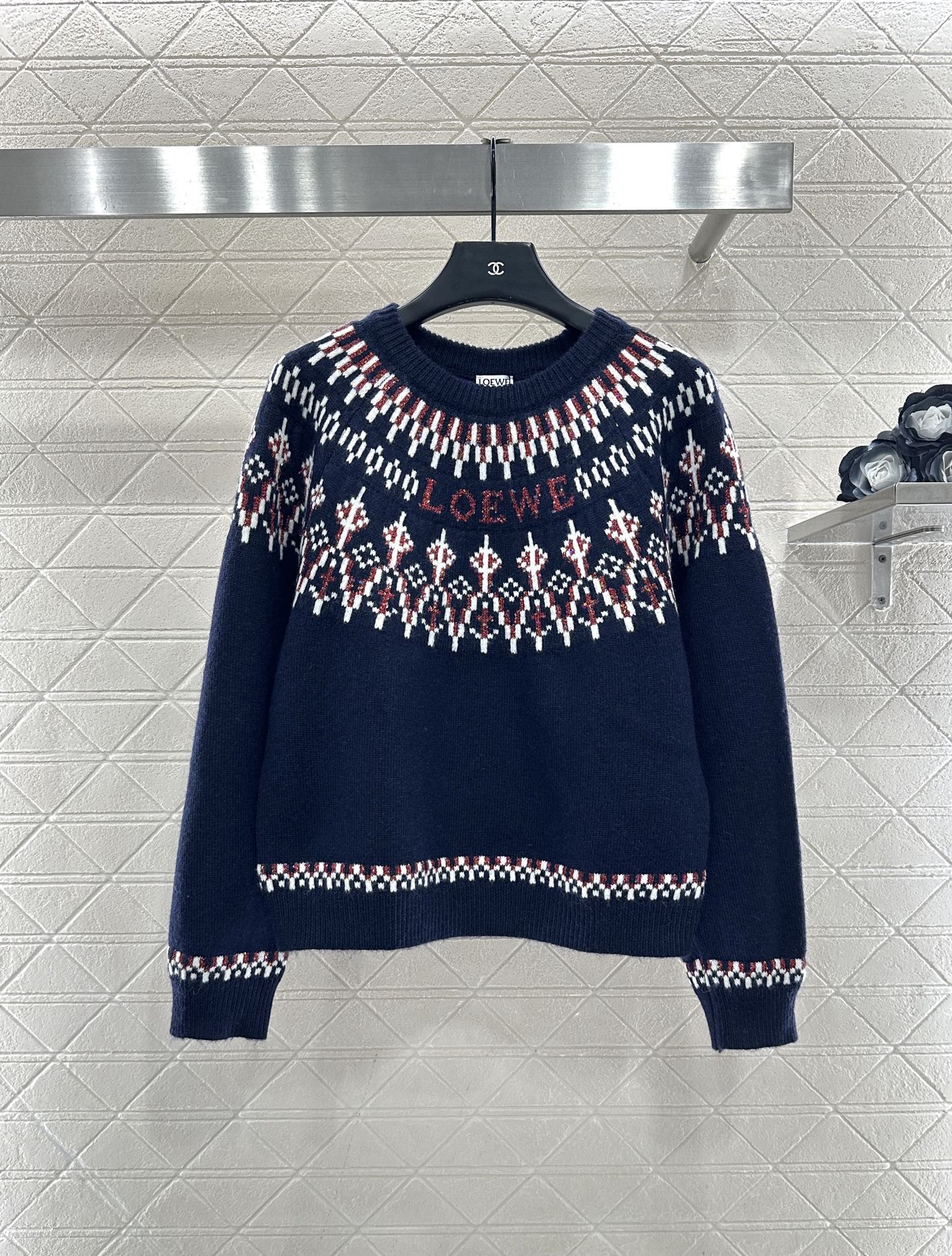 Heavy Industry Hook Flower Bead Sweater