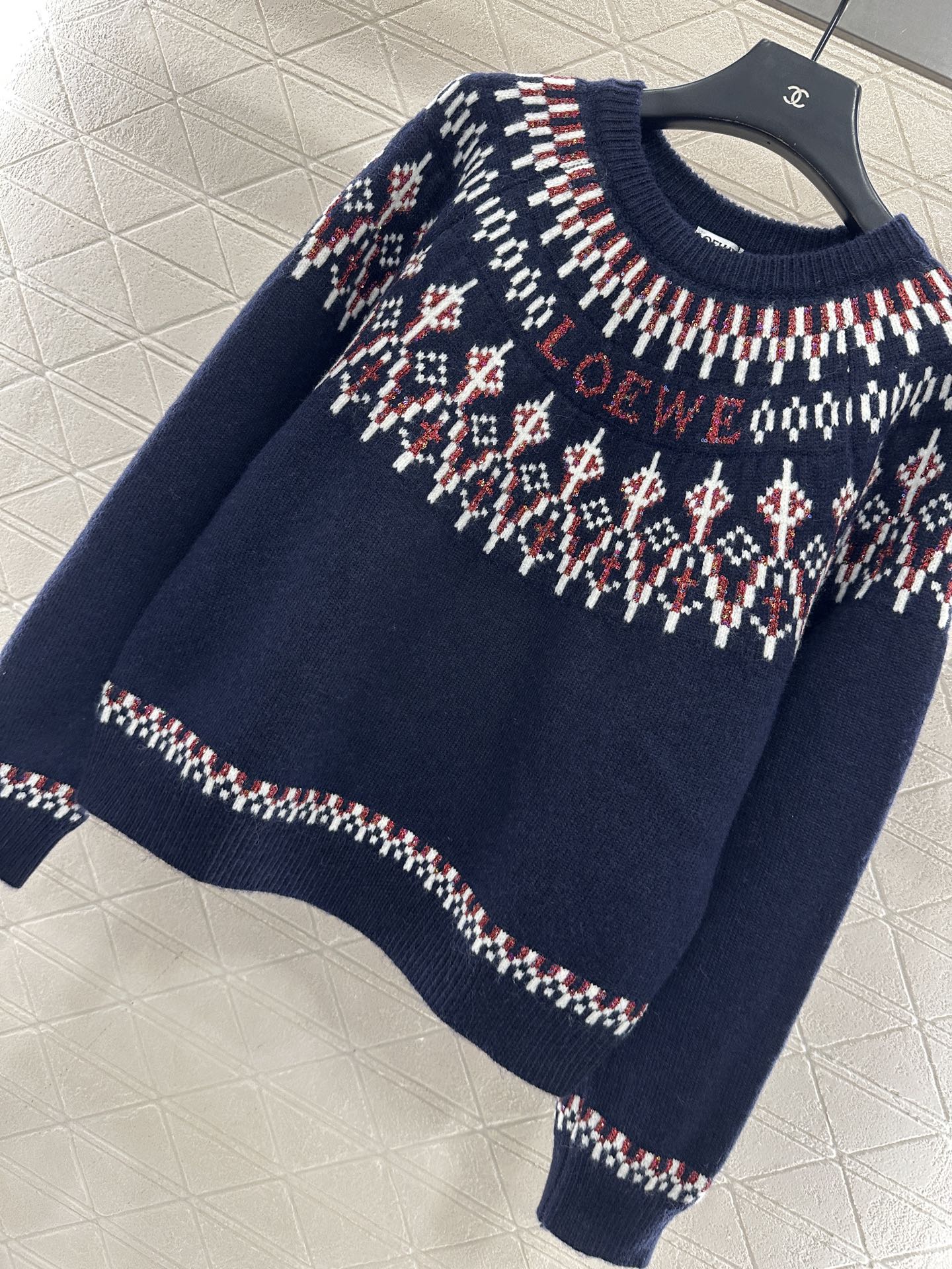 Heavy Industry Hook Flower Bead Sweater