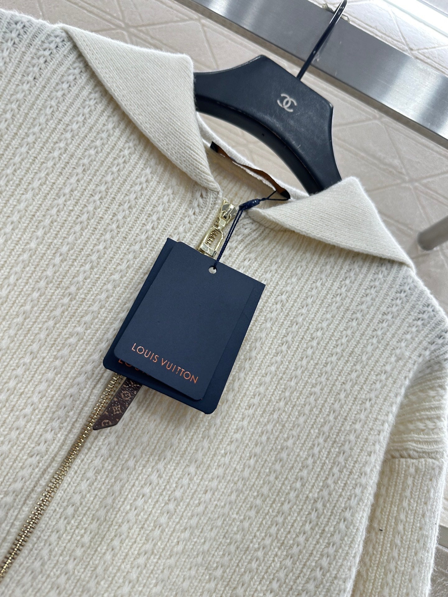 Collar zipper knitted jacket