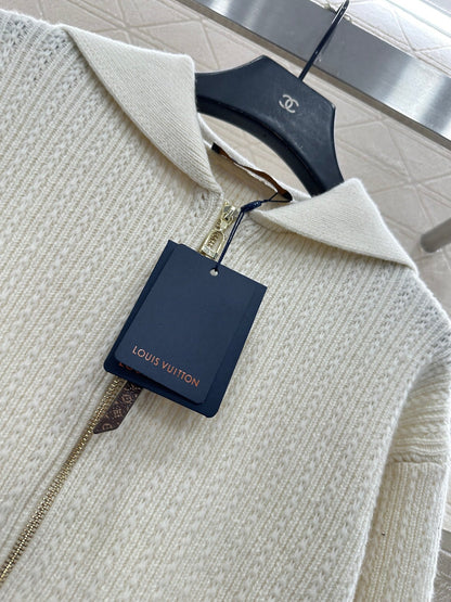 Collar zipper knitted jacket