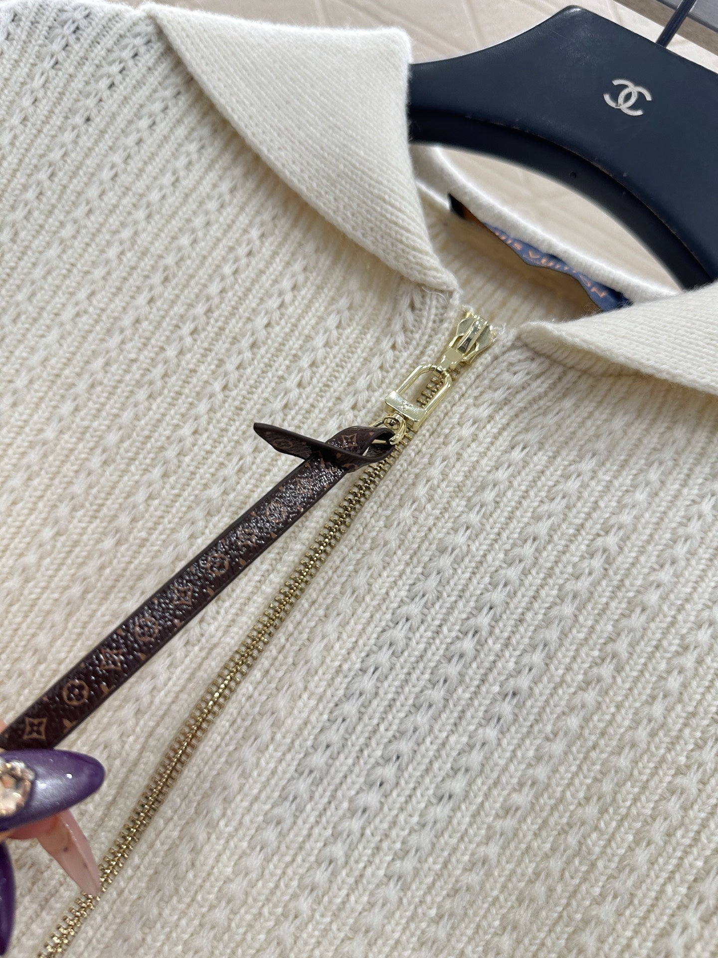 Collar zipper knitted jacket
