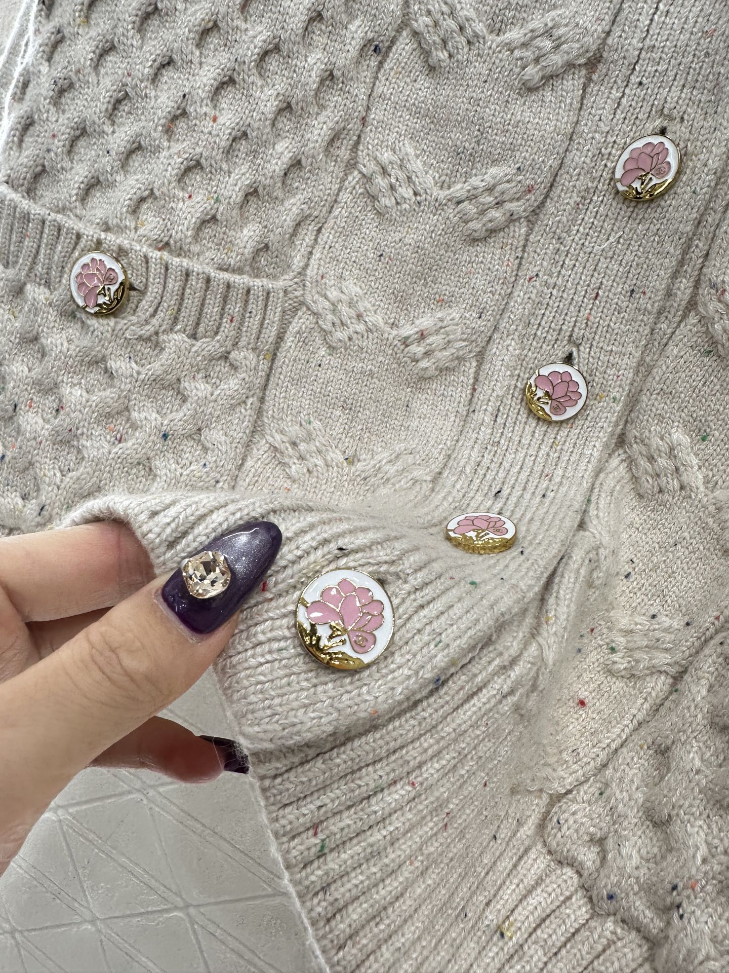 Bow knit cardigan