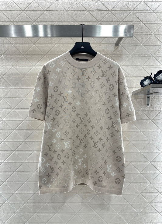 Alphabet Jacquard Knitted Short Sleeve