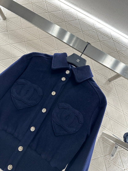 Woolen lapel jacket