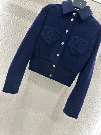 Woolen lapel jacket