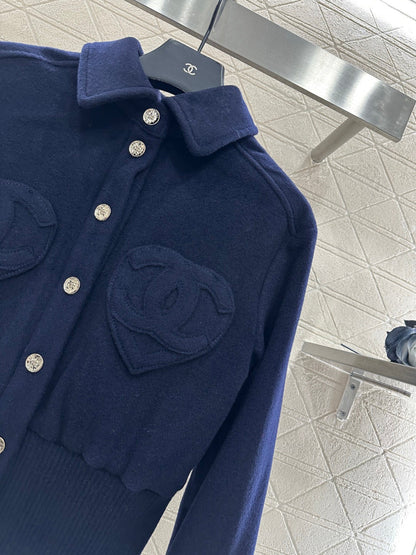 Woolen lapel jacket