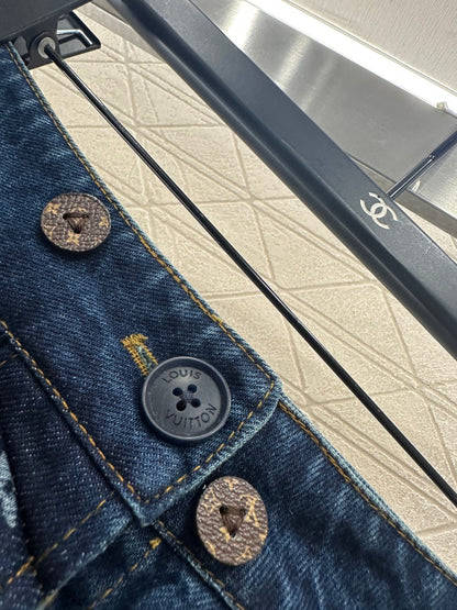 Laser denim skirt