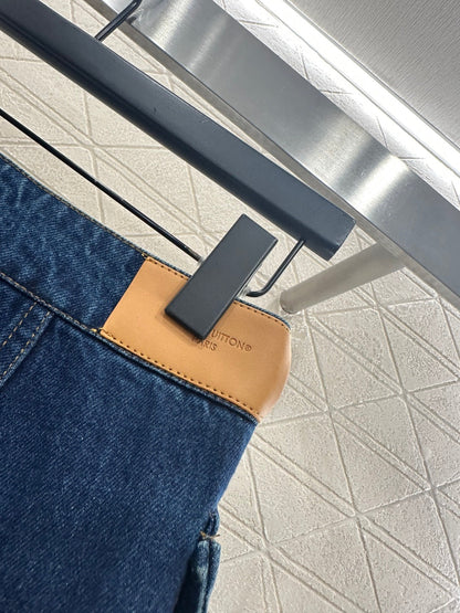 Laser denim skirt
