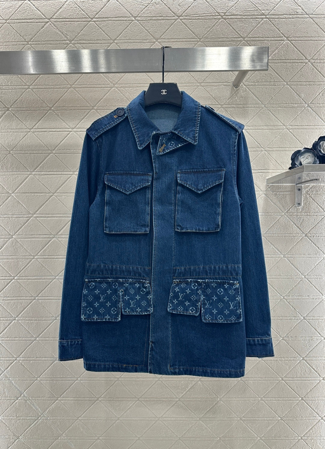 Laser denim skirt