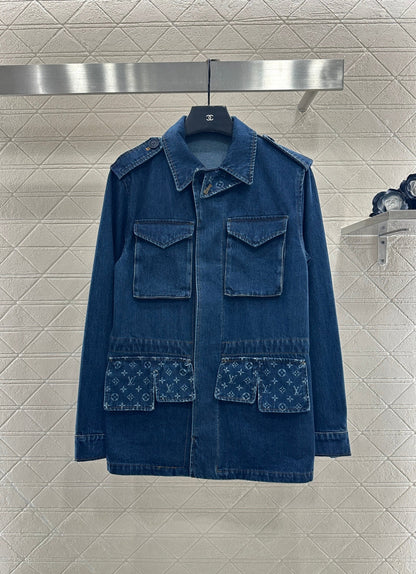 Laser denim skirt