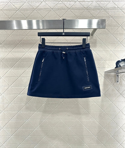 Zipper drawstring skirt