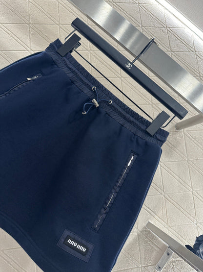 Zipper drawstring skirt