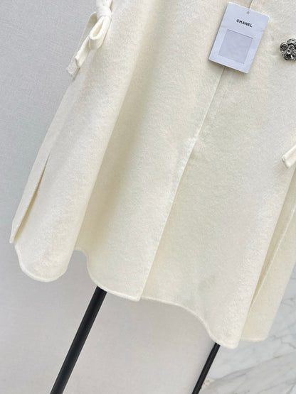 Double bow decoration cloak coat
