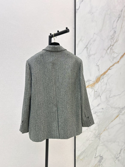 Double C patchwork embroidered suit jacket