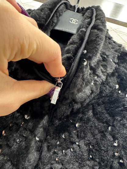 Stand up collar zipper fur cotton coat jacket