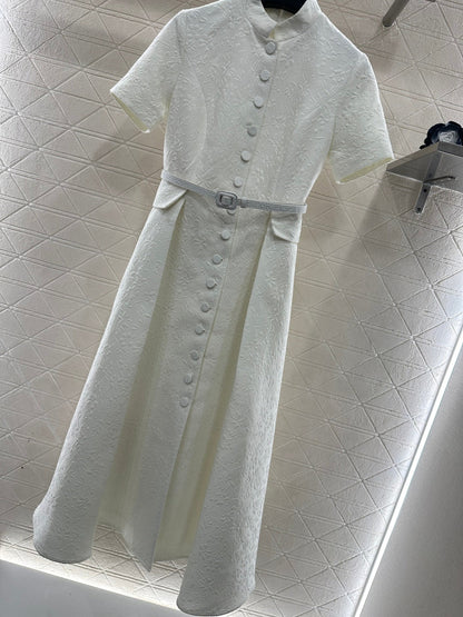 Pleated waistband dress