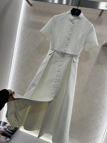 Pleated waistband dress