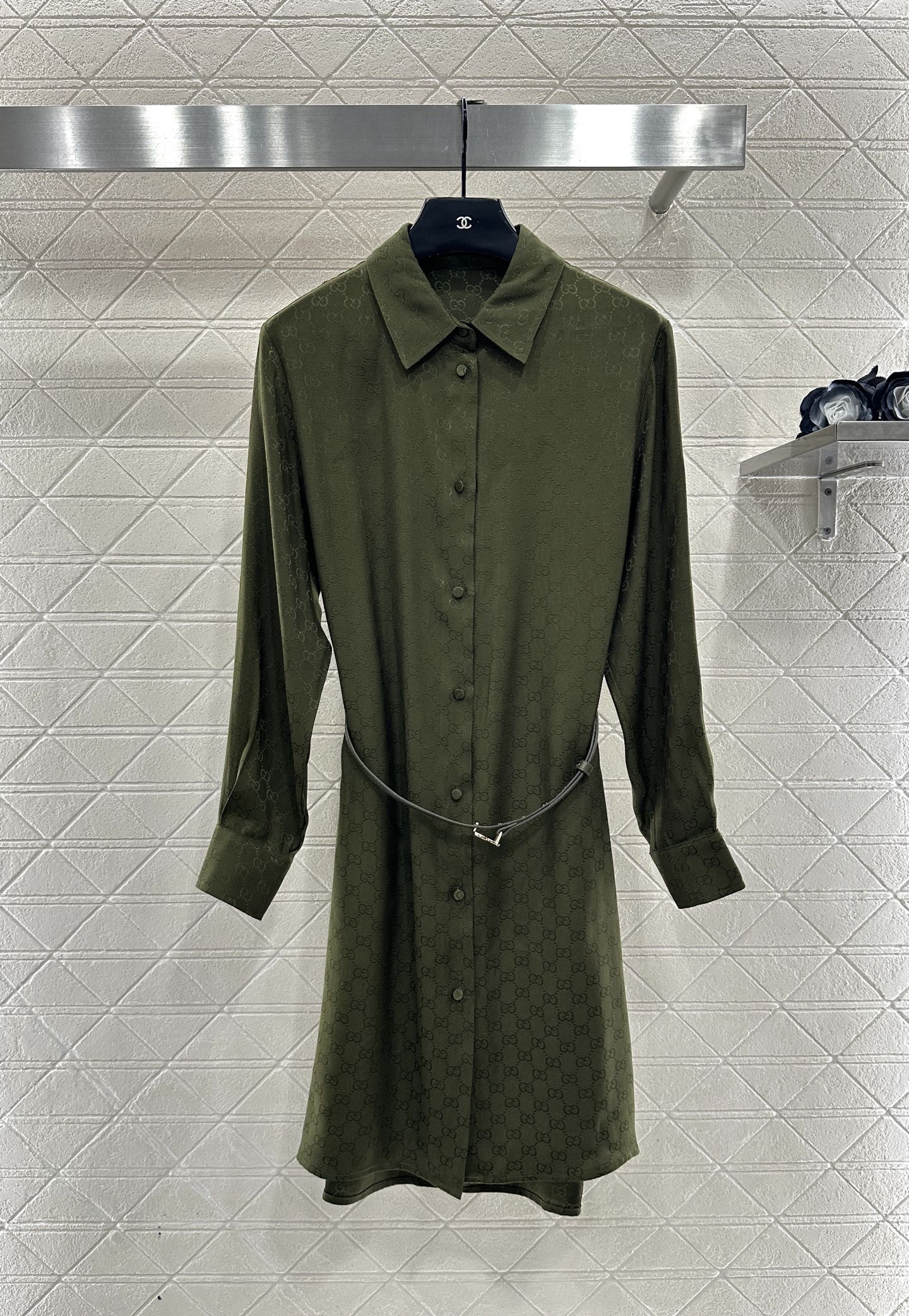 Jacquard belt dress