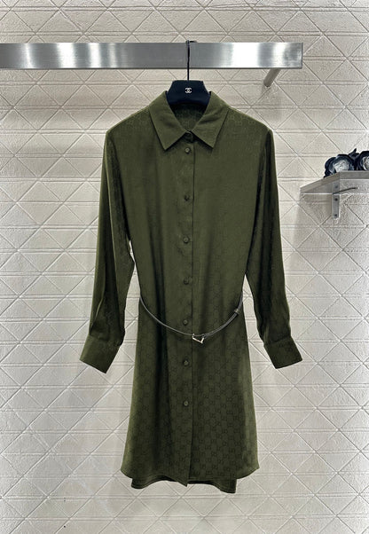 Jacquard belt dress