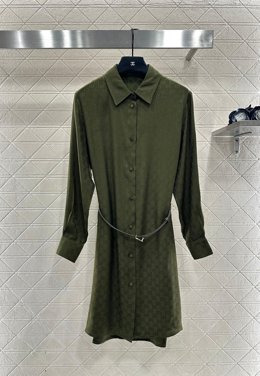 Jacquard belt dress