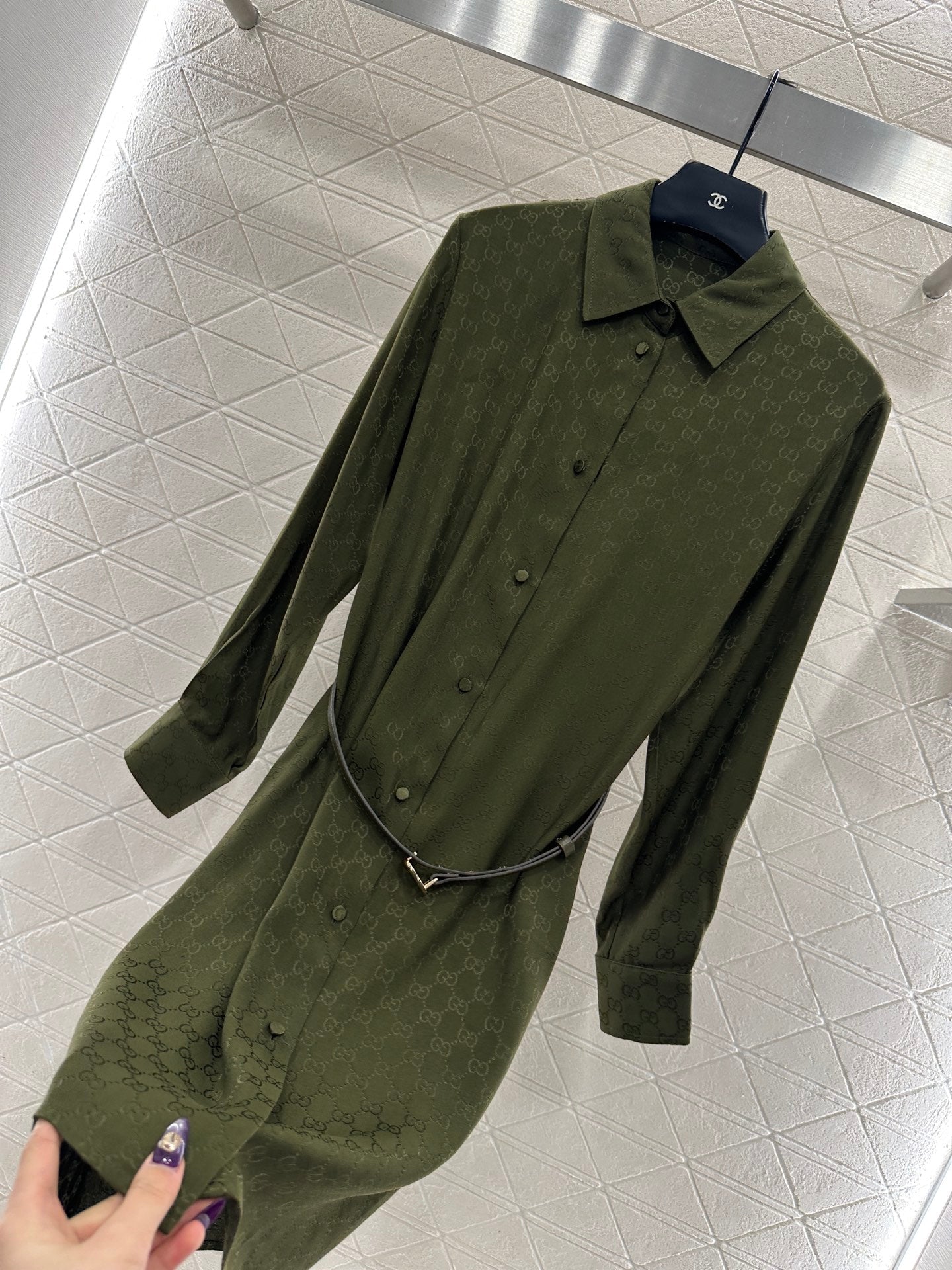 Jacquard belt dress