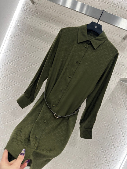 Jacquard belt dress