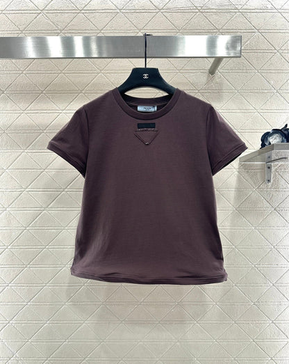Triangle logo short sleeved shirt