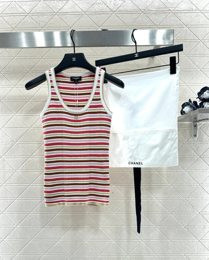 Striped Knit Vest