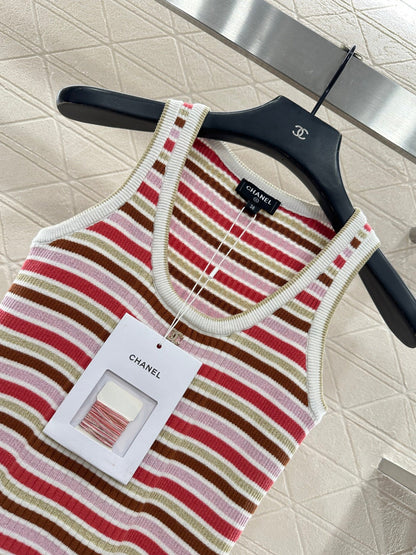 Striped Knit Vest