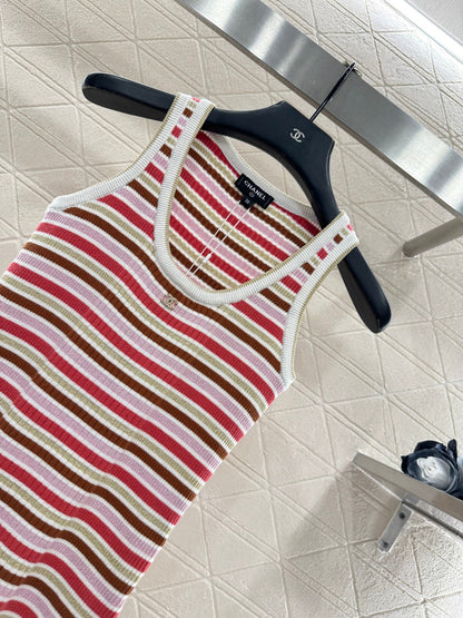 Striped Knit Vest