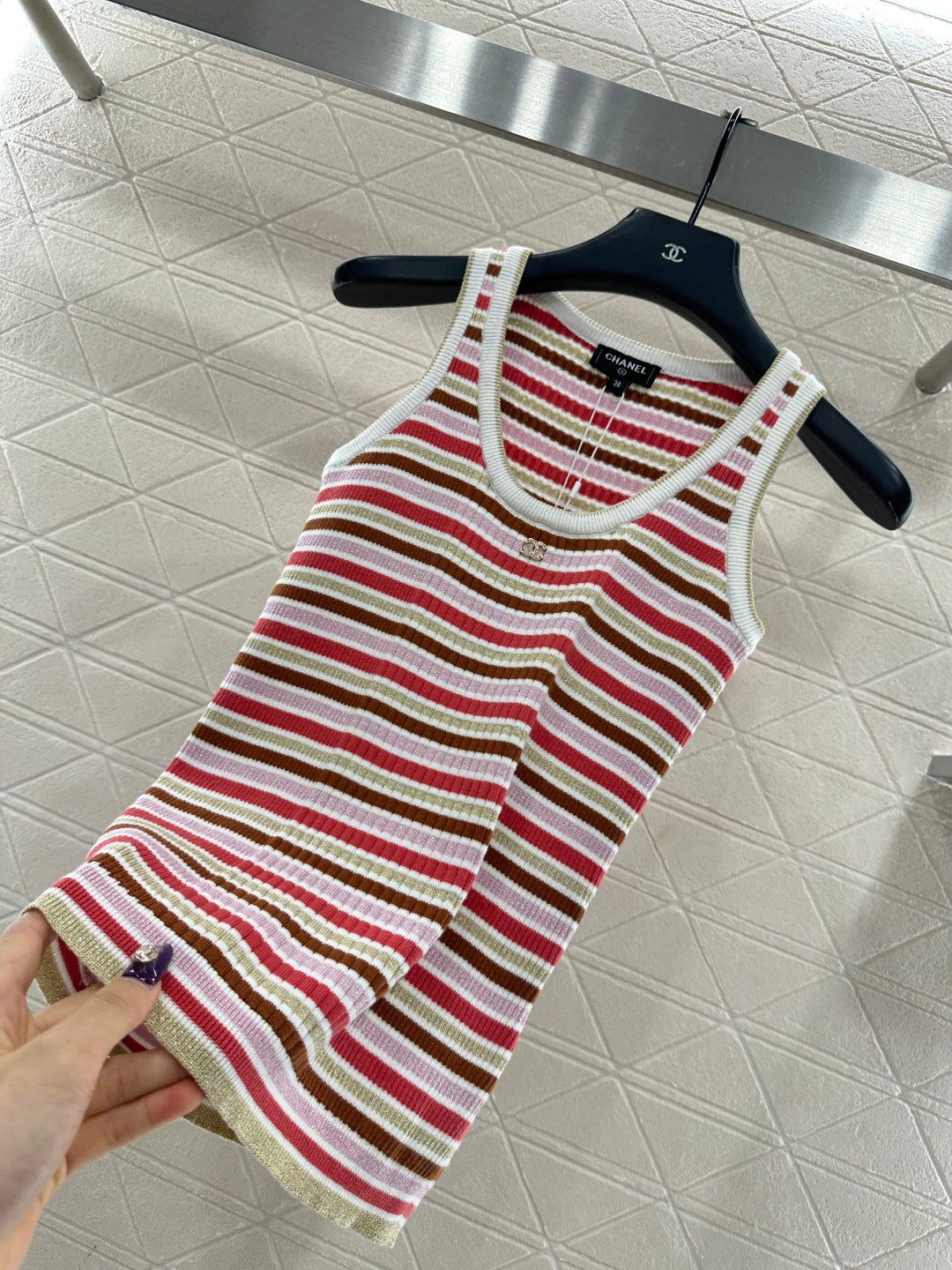 Striped Knit Vest