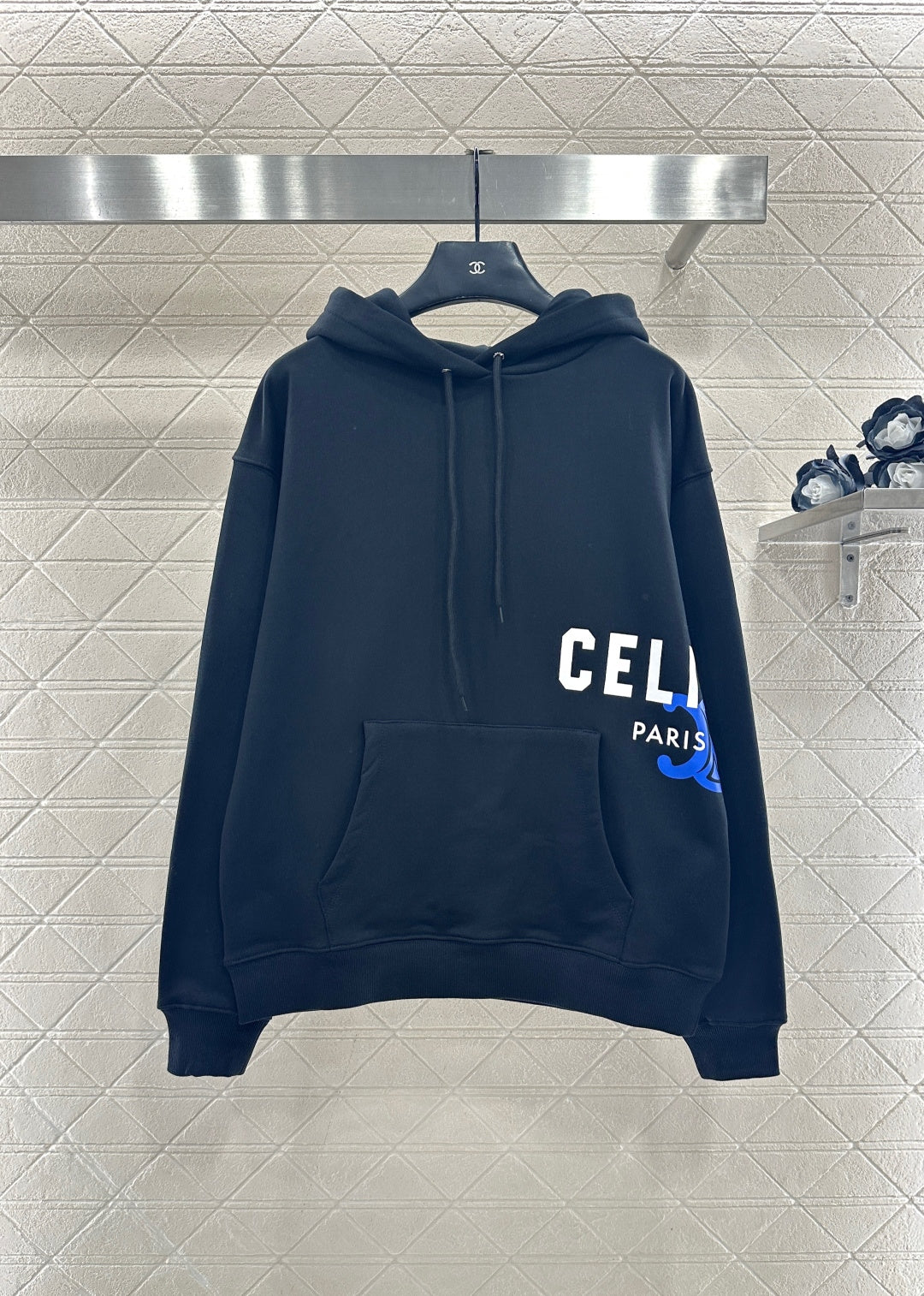 Printed Logo Drawstring Hooded Sweatshirt