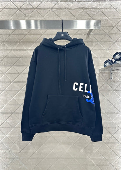 Printed Logo Drawstring Hooded Sweatshirt
