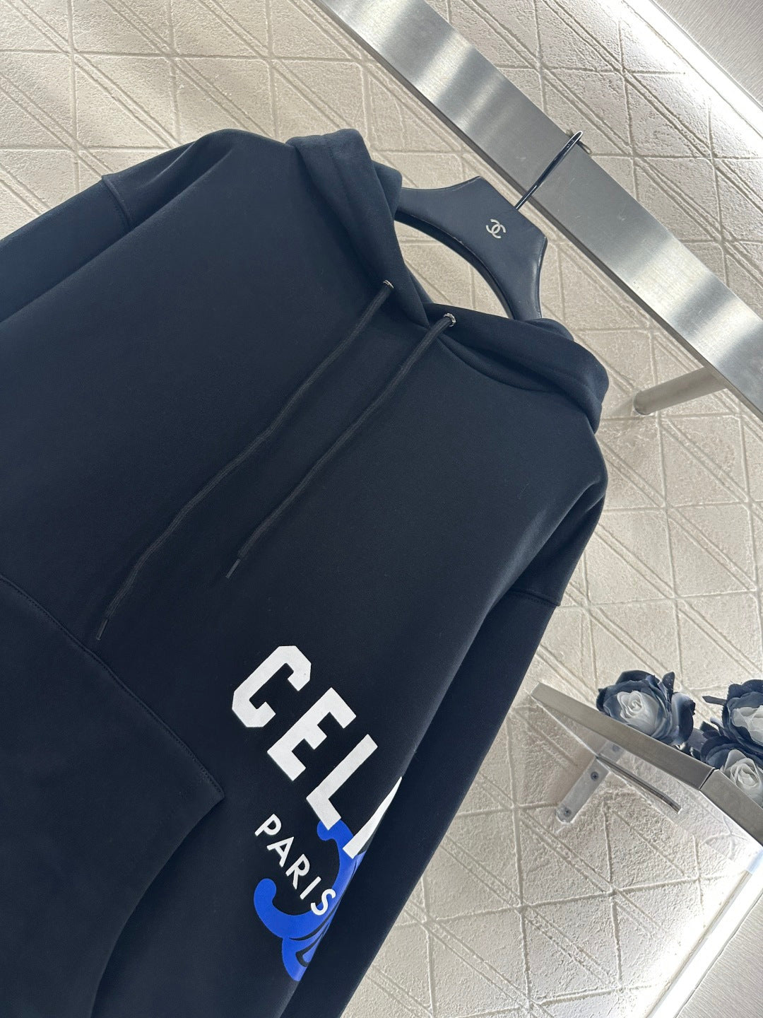 Printed Logo Drawstring Hooded Sweatshirt