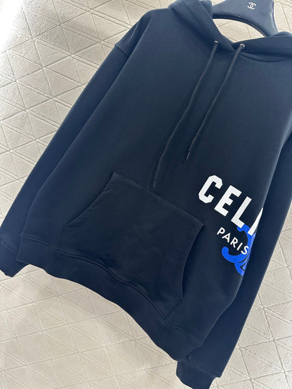 Printed Logo Drawstring Hooded Sweatshirt