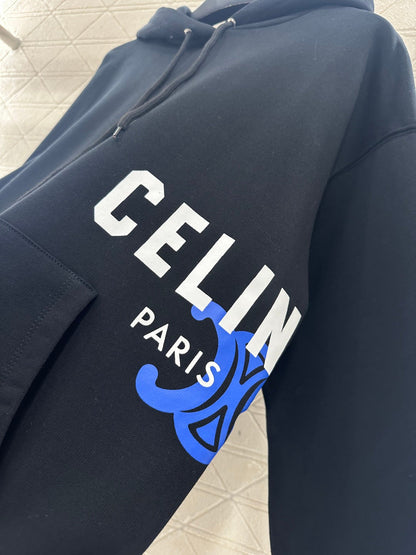 Printed Logo Drawstring Hooded Sweatshirt