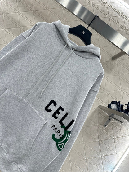 Printed Logo Drawstring Hooded Sweatshirt