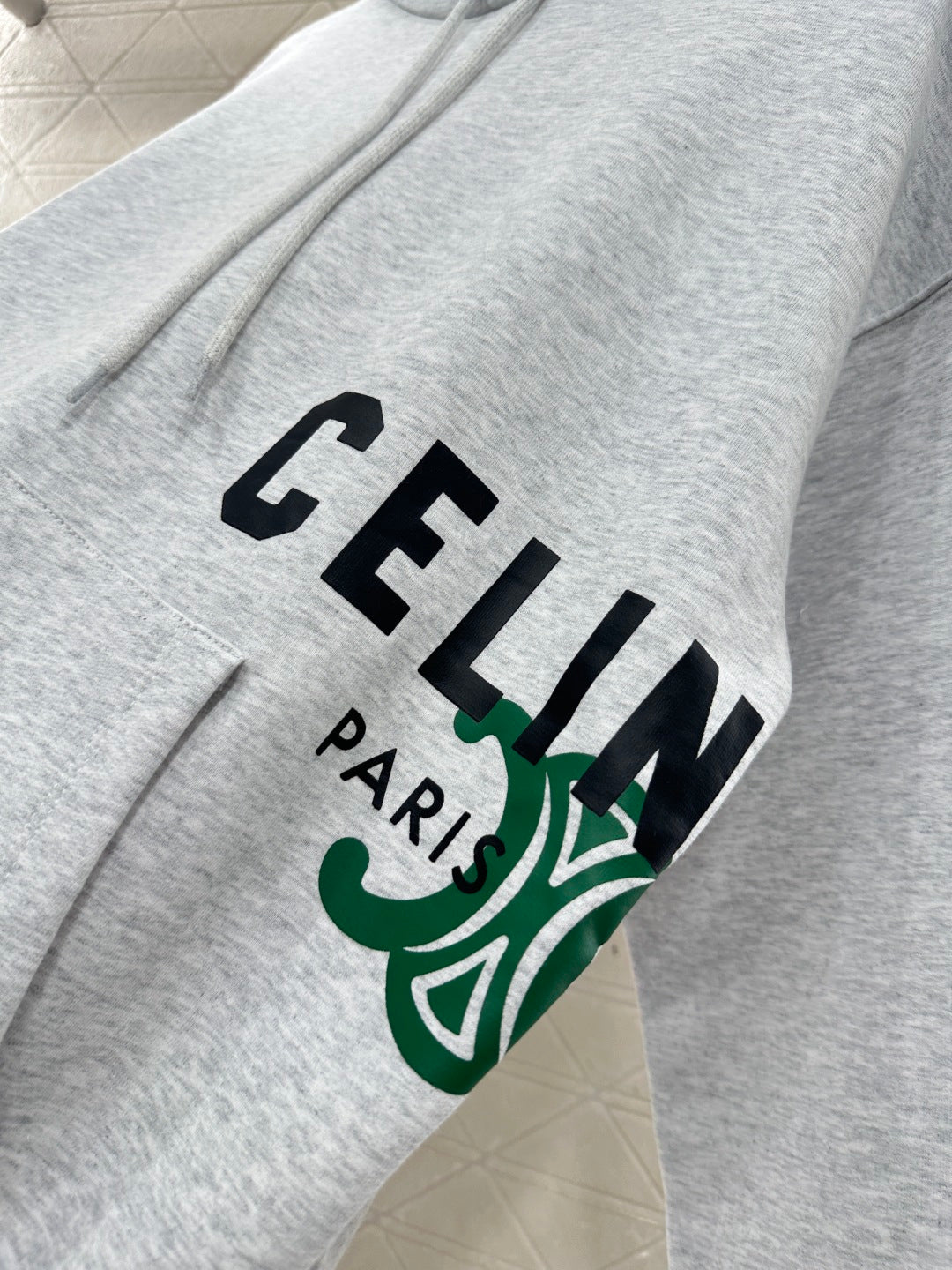 Printed Logo Drawstring Hooded Sweatshirt