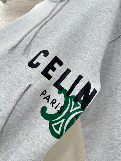 Printed Logo Drawstring Hooded Sweatshirt