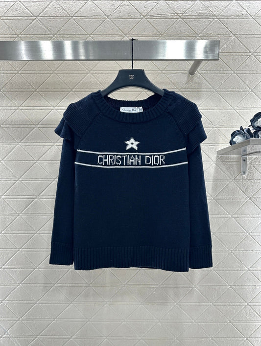 Ruffled Five-Pointed Star Sweater